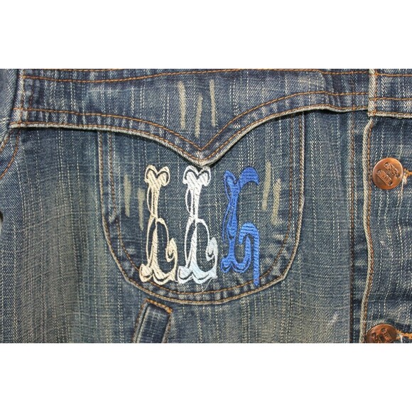 Life Line Jean Trucker Jacket United Colors For The United People Denim L - Picture 4 of 7